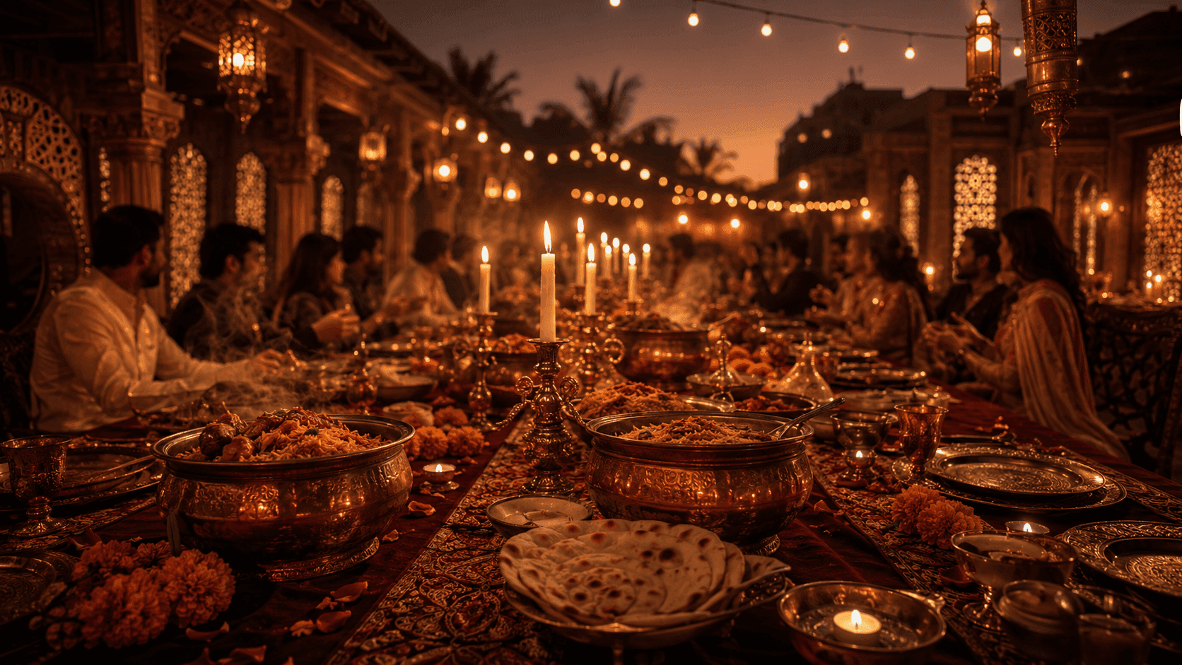 A warm group dinner moment around a Poet table